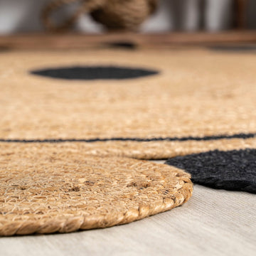 Aurora Two-tone Jute Hippy Circle Medallion Area Rug